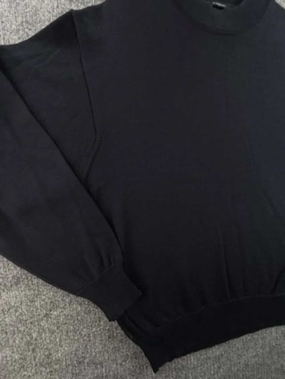 Burberry London Blue Sweater Logo Pullover 22 Medium Wool Long Sleeve Men Knit